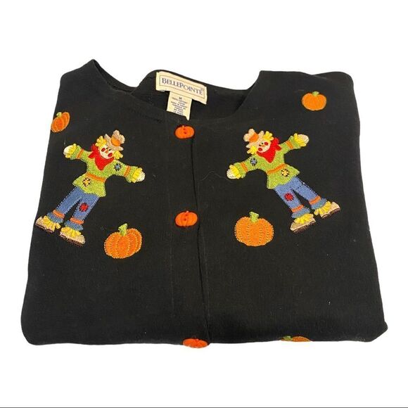 Bellepointe scarecrow embroidered pumpkin shaped buttons Grannycore - Picture 8 of 14